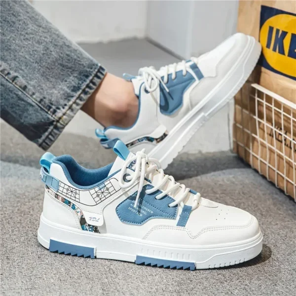 Men's shoes 2024 summer new breathable white shoes men's trendy and versatile thick soled sports board shoes trendy shoes - Image 4