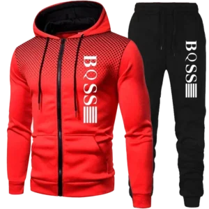 Men Clothing Spotted Sweatshirt Suit Hoodie and Pants Suit Mens Fashion Suits Men's Winter Clothes New Two Piece Set