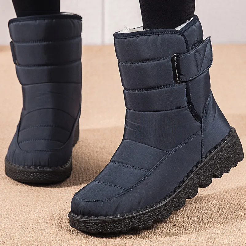 Women Boots 2024 Winter Shoes Woman Waterproof Snow Boots Winter Warm Fur Botas Mujer Korea Style Black Ankle Boots For Women - Image 3