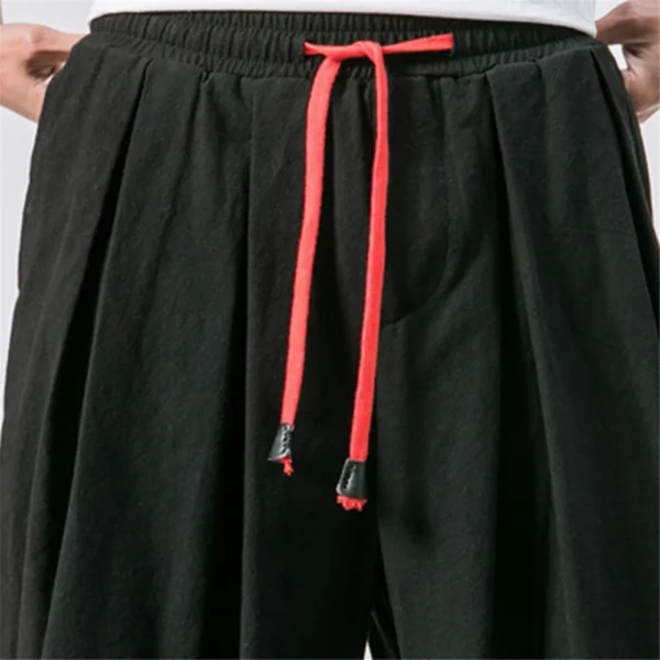 FGKKS New Oversize Men Loose Harem Pants Autumn Chinese Linen Overweight Sweatpants High Quality Casual Brand Trousers Male - Image 4