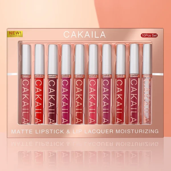CAKAILA 10pcs/set Nude Lip Gloss Matte Velvet Lipstick Waterproof Long-lasting Liquid Lipstick Women Moist Lip Tint - Image 3