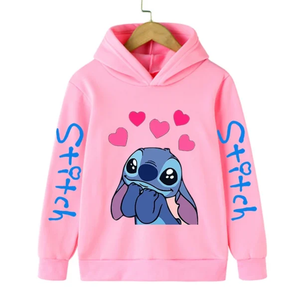 Funny Clothes Christmas Disney Stitch Hoodie Children Cartoon Kid Girl Boy Lilo and Stitch Sweatshirt Hoody Baby Casual Top