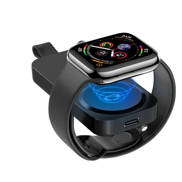 Magnetic Wireless Chargers With 1000 mAh Power Bank Portable Wireless Charging Station For iWatch 9/8/Ultra/Ultra 2/SE