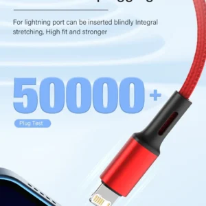 3A USB Cable For iPhone 14 13 12 11 Pro Max X XR 6s 7 8 Plus 2m 3m Lead Mobile Phone Fast Charging Cord Data Charger Wire