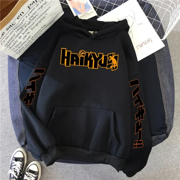 Japan Anime Haikyuu Manga Prints Hoodies Mens New Fashion Hoody Hip Hop Fleece Sweatshirts Crewneck Pullovers Cute Clothing Man - Image 2