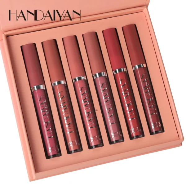 HANDAIYAN Set of 6 NonStick Cup Liquid lipstick , Long-Lasting Lip Gloss Gift Box – Matte Finish Lip Gloss, Resistant to Fading - Image 4