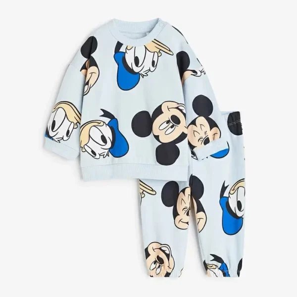 Lion Printed Kids Tracksuits Spring Autumn Clothing Loose Fashion Cartoon Children Sweatshirt Long Sleeve Suit Boys Set Disney