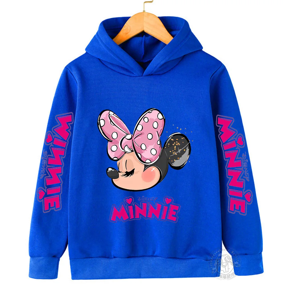 2023 Autumn/Winter Boys Minnie Warm Top 3-14 Year Old Children's Hoodie Girls Outdoor Sports Shirt - Image 6