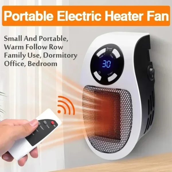 Portable Heater Electric Heater Plug In Wall Room Heater Home Appliance Heating Stove Mini Radiator Remote Warmer Machine 500W - Image 2