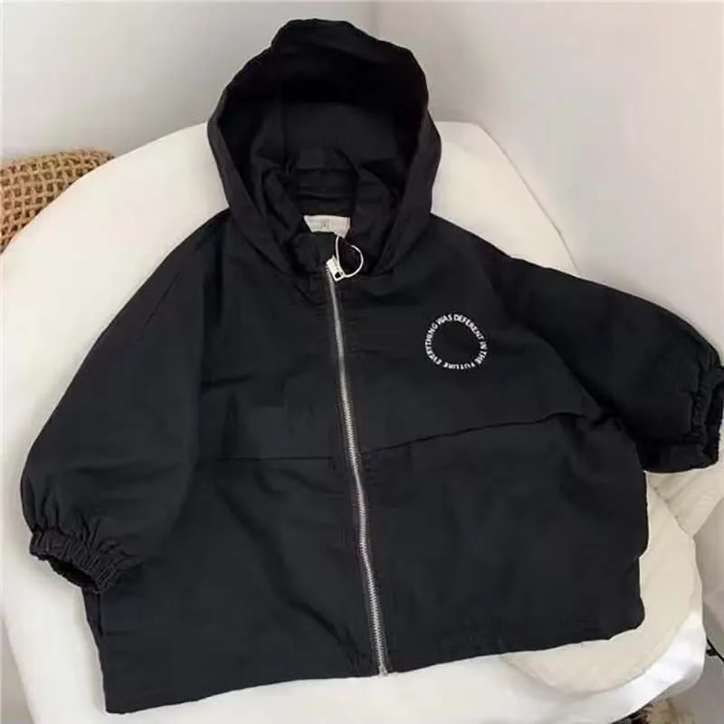 2024 New Spring Boys Girls Hooded Jacket Children Toddler Autumn Cartoon Zipper Shirt Fall Baby Boy Letters Fashion Clothing - Image 5