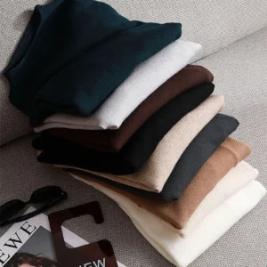 Bacis Sweater Women's Mock Neck Pullover Sweater Knitted 2023 Autumn Winter New Solid Color Outer Wear All-Match Bottom Top