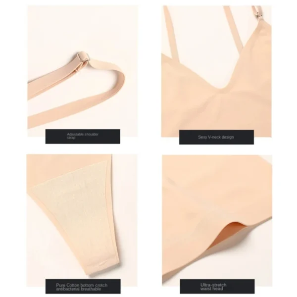 Bra Set Women's T-Back Seamless Wireless Push up Comfort Breathable Yoga Sports Underwear Suit - Image 6