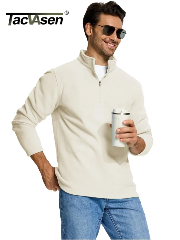 TACVASEN Quarter-Zip Pullover Tops Mens Turtleneck Fleece Sweatshirts Casual Warm Sweater Athletic Running Sports Hoodie Shirts - Image 5