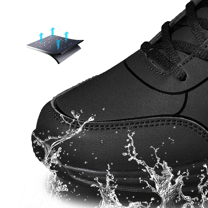 New Men Running Shoes Winter Warm Male Sneakers Anti-slip Breathable Men's Walking Shoes Lace Up Soft Casual Shoes Lightweight - Image 2