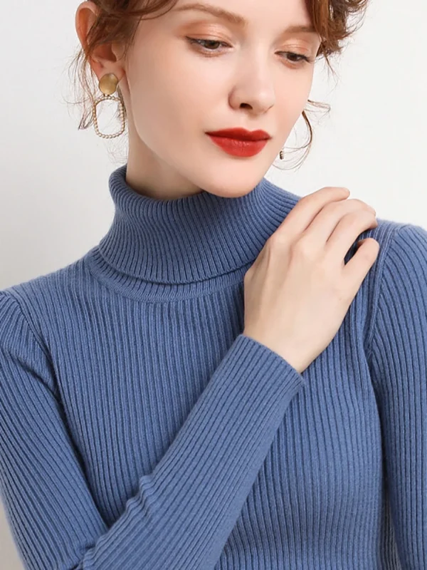 Heliar Women Fall Turtleneck Sweater Knitted Soft Pullovers Cashmere Jumpers Basic Soft Sweaters For Women 2024 Autumn Winter - Image 3