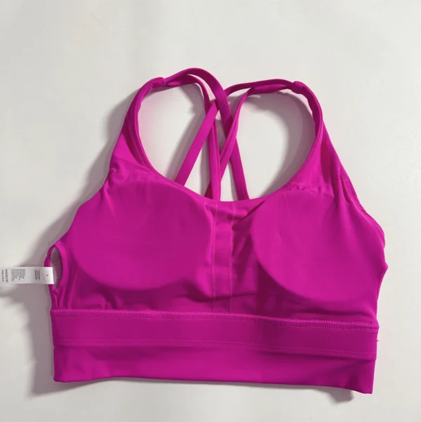 Solid Color Soft Cross Back Women Fitness Bra Tights Yoga Vest High Strength Shockproof Gym Sports Top Push Up With Chest Pad - Image 6