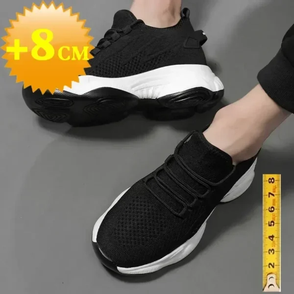 Increasing men sneakers casual heightening shoes 8cm height increase shoes for summer breathable 6cm elevator - Image 5