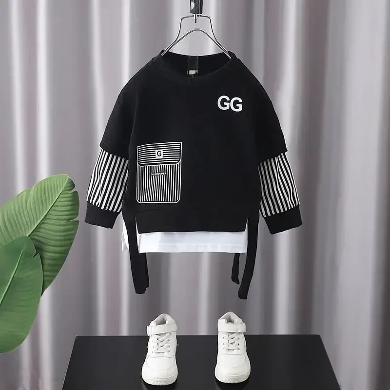 Autumn Baby Boy Clothes Children Stripe Sweater Pullover Top and Pant 2 Pieces Set Kid Girl O Neck Outfit Long Sleeve Tracksuit - Image 4