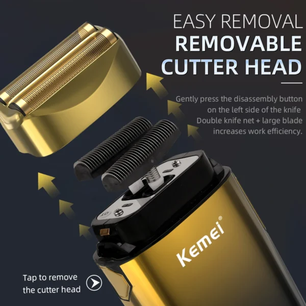 Kemei 7500 RPM Electric Shaver Professional Hair Beard Razor Rechargeable Beard Trimmer Shaving Cutting Machine for Men KM-TX10 - Image 5