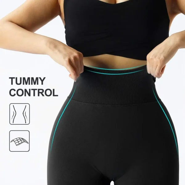 2023 Seamless Knitted Fitness GYM Pants Women's High Waist and Hips Tight Peach Buttocks High Waist Nude Yoga Pants - Image 5
