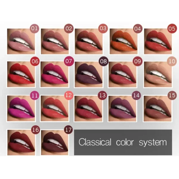 Best Lip Makeup 17 Color Sexy Matte Long Lasting Lipgloss Liquid Lipstick Lip Cream - Image 4