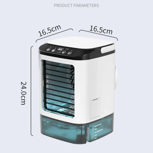 Desktop Air Conditioner Portable Fan Dual Spray Ultrasonic Atomization 3-Speed Mute Air Cooler Night Light Electric Fan for Home - Image 6