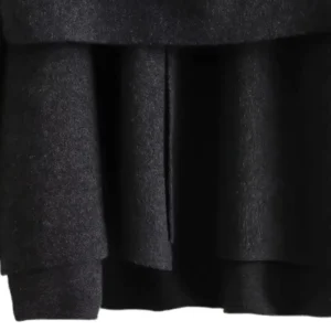 TRAF Women's Fashion Fall Winter Chic Scarf Jacket Long Sleeve Knitted Asymmetric Jacket Sexy Split Hem Loose Short Jacket