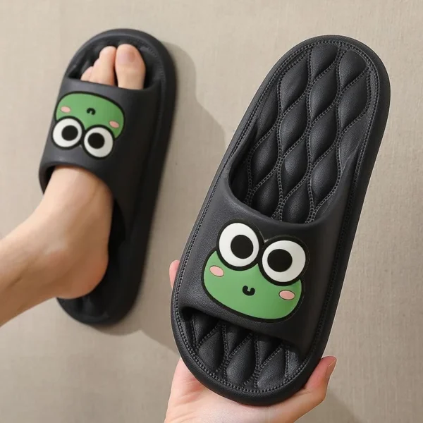 Summer Beach Slides Bathroom Anti Slip Slipper Non-Slip Home Flip Flops Cartoon Frog Soft Sandals - Image 3