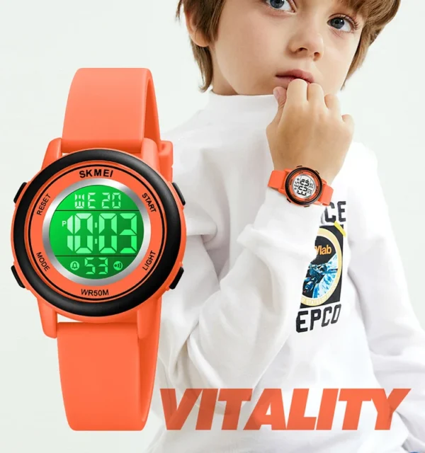 SKMEI 1721 Colorful Led Children Digital Wristwatches Waterproof Alarm Kids Watches montre enfant Boys Girls Sport Kids Watch - Image 3