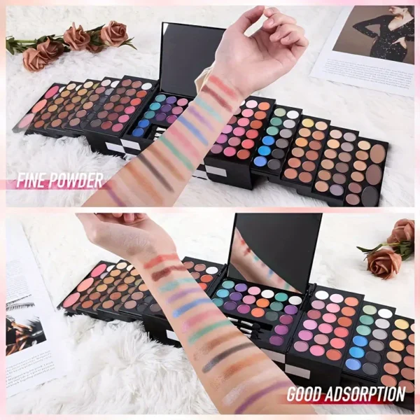 142-color eye shadow, 3-color blush, 3-color eyebrow powder makeup set, makeup artist's special makeup - Image 3