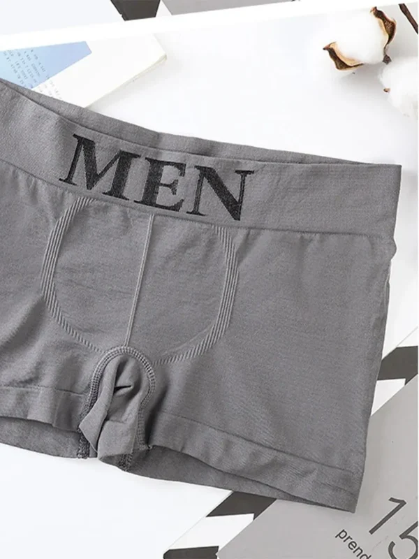 5 PCs Men's High Elastic Plain Color Comfortable Boxer Briefs Panties Breathable Pantyhose - Image 5
