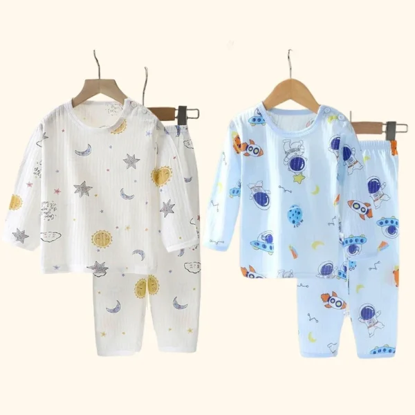 Children Sets Cotton Kids Clothes Long/Short Sleeve Home Sleepwear Children's Clothing Boy Girl Autumn winter Tops Pants Suits - Image 3