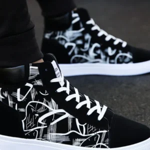 High Top Canvas Shoes for Men Fashion Platform Sneakers Spring Winter Male Casual Vulcanized Shoes Student Tenis Masculino