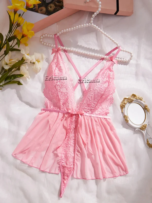 Sexy Lingerie Woman Lace Transparent Underwear Brief Sets Delicate Bra Kit Push Up Breves Sets Thin Sexy Erotic Bras Bodysuit - Image 4