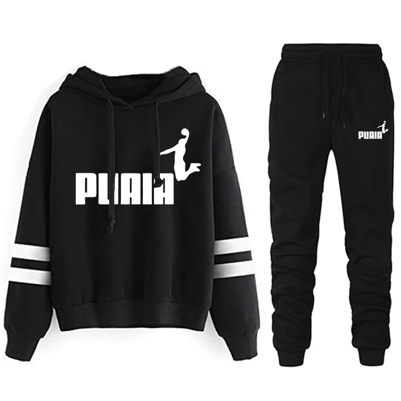 Jogging Women's Tracksuit Casual Women's Sports Suit Loose and Comfortable Daily 2024 Stripe Hoodie Two Piece Set Matching Sets - Image 2