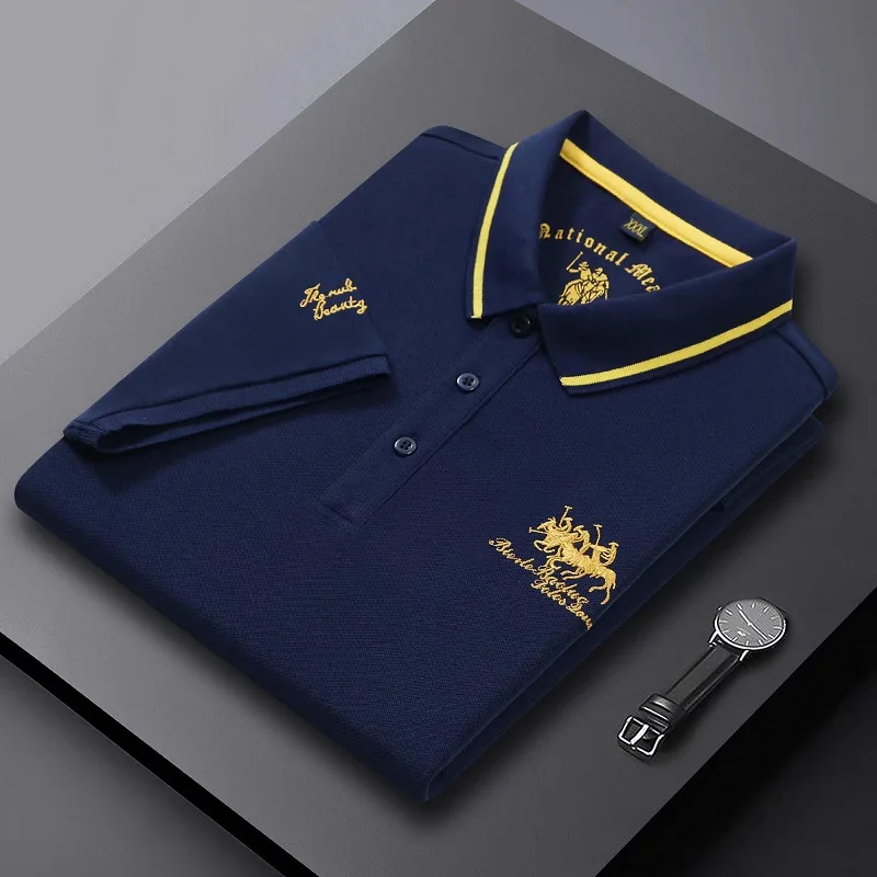 Summer Mens Embroidered Polo Shirts Short Sleeve Shirt Luxury Top Casual Lapel T-shirt Men Breathable Lightweight T Shirt Homme - Image 3