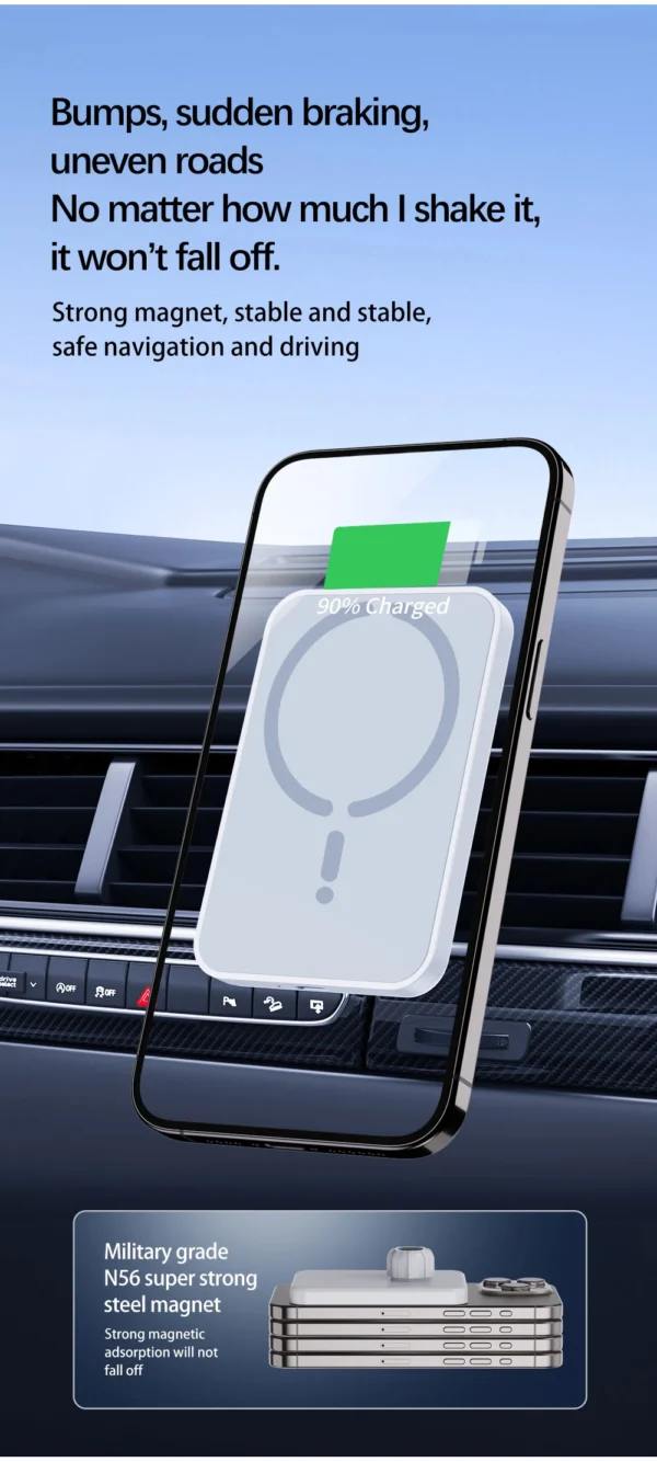 15W Magnetic Car Wireless Charger For Magsafe iPhone 12 13 14 15 16 Pro Max Air Vent Car Phone Holder Stand Fast Car Charging - Image 3