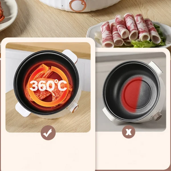 Portable Electric Multifunctional Cooker Household Double Layer Hot Pot Mini Non-stick Cookware for Kitchen and Home Appliance