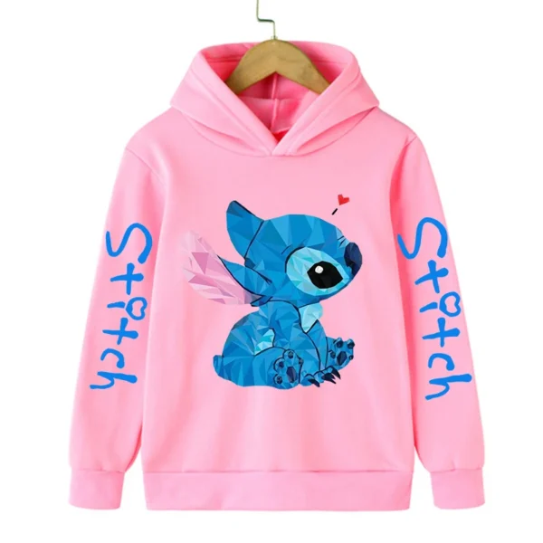 Funny Clothes Christmas Disney Stitch Hoodie Children Cartoon Kid Girl Boy Lilo and Stitch Sweatshirt Hoody Baby Casual Top