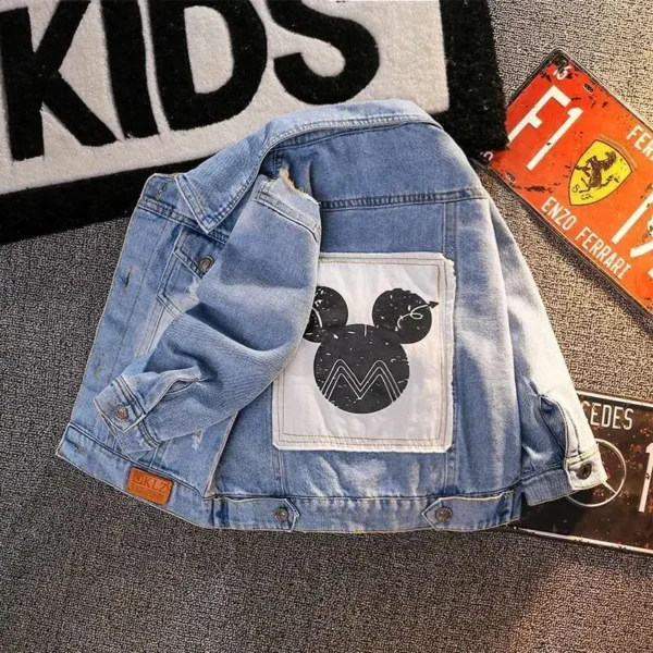 Mickey Denim Jacket For Boys Fashion Coats Children Clothing Autumn Baby Girls Clothes Outerwear Cartoon Jean Jackets Coat - Image 3