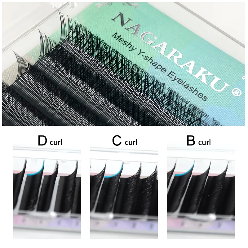 NAGARAKU YY Shape Eyelashes Extension Soft Premium False Eyelashes individual Makeup Black Crisscross Beauty - Image 2