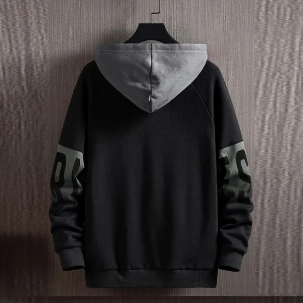 Men's Fall/Winter New Casual And Versatile Contrast Monogram Print Long Sleeve Hooded Sweatshirt