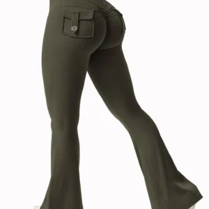 Newest Women Wide Leg High Stretch Yoga Leggings Naked Feeling Compression Fitness Workwear with pockets Yoga Pant ﻿
