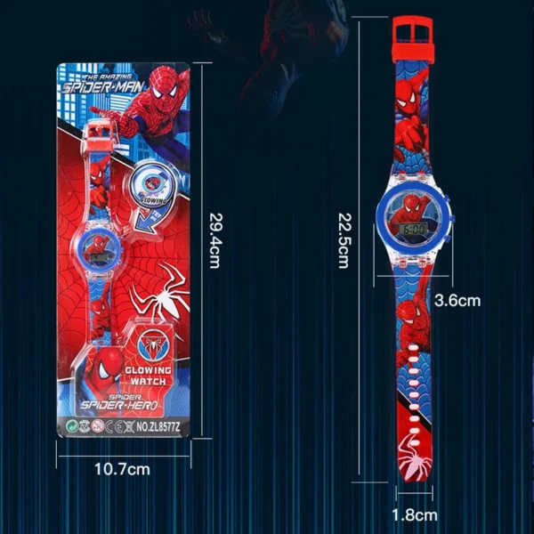 Flash Light Spiderman Kids Watches For Boys Cartoon Hello Kitty Mickey Children Watch Girls Student Clock Gifts free shipping - Image 2
