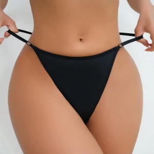 Flash Diamond Letter Pendant Design Thongs Low Waist Intimates Panties Women's Sexy Underpants Transparent Erotic Underwear