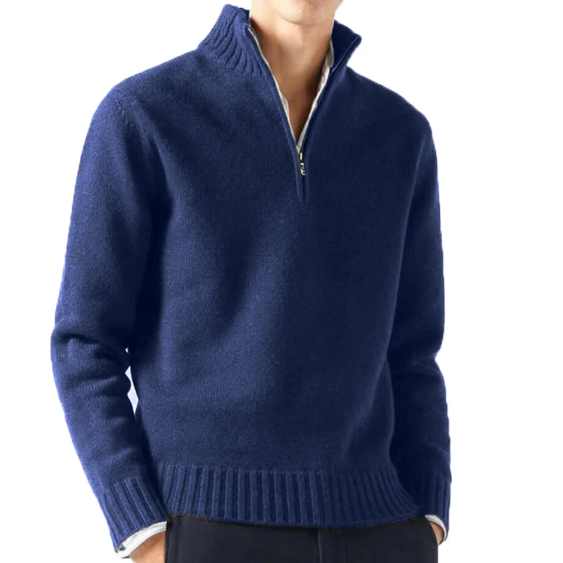 Autum Men Turtlenecks Sweaters Knitwear Pullovers Solid Color Long Sleeved Sweater Male Casual Daily Warm Coats - Image 4
