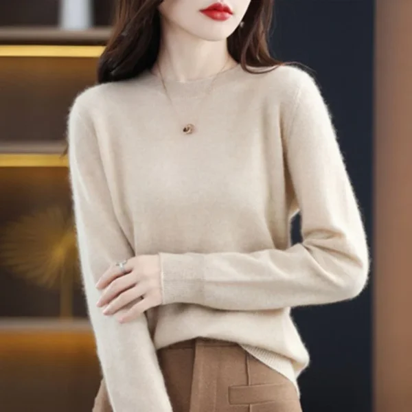 Women Sweater O-neck Autumn Winter Basic Pullover Warm Casual Pulls Jumpers Korean Long-sleeved Solid Knitwear Bottoming Shirt - Image 5