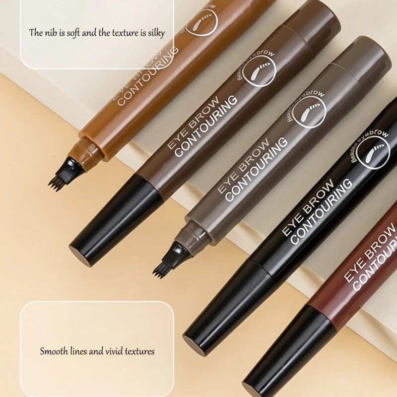 4 Point Eyebrow Pencil Enhance Eyebrow Waterproof Liquid Eyebrow Pen Natural Makeup Long Lasting Makeup Fashion Girl Brow Pencil - Image 3