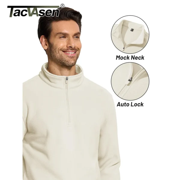 TACVASEN Quarter-Zip Pullover Tops Mens Turtleneck Fleece Sweatshirts Casual Warm Sweater Athletic Running Sports Hoodie Shirts - Image 6
