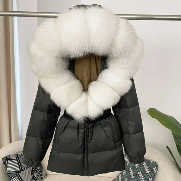 OFTBUY 2024 Winter Puffer Jacket Women Real Fox Fur Hooded Thick Warm White Duck Down Coat Female Parkas Waterproof Fur Jacket - Image 2